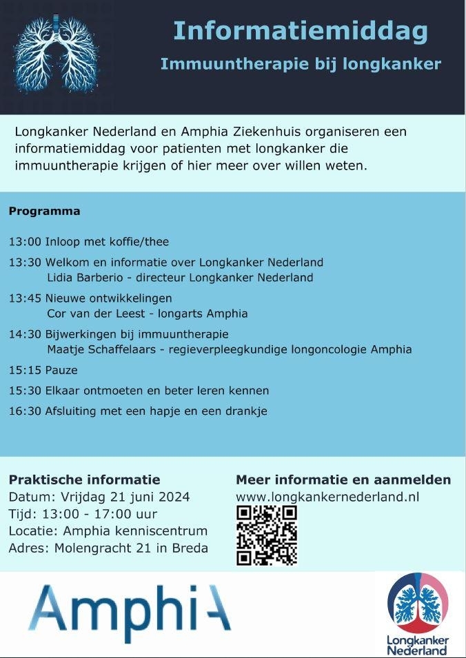 Afbeelding flyer bijeenkomst immuuntherapie